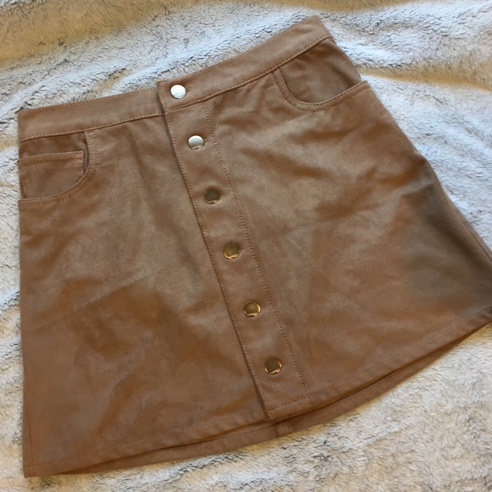 NWOT Suede Button Up Skirt